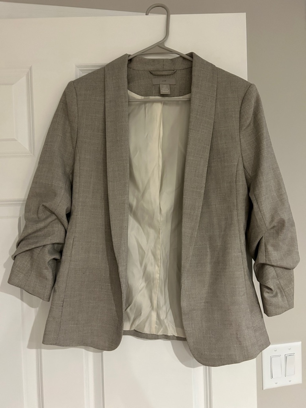 H&M Light Gray Open-Front Blazer Jacket